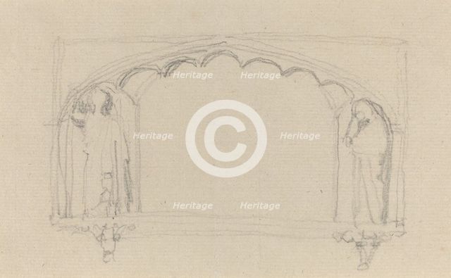 Sketch for a Gothic Monument (the Simcoe Monument?), c. 1814?. Creator: John Flaxman.