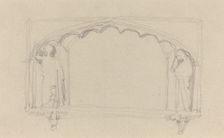 Sketch for a Gothic Monument (the Simcoe Monument?), c. 1814?. Creator: John Flaxman