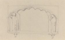 Sketch for a Gothic Monument (the Simcoe Monument?), c. 1814?. Creator: John Flaxman