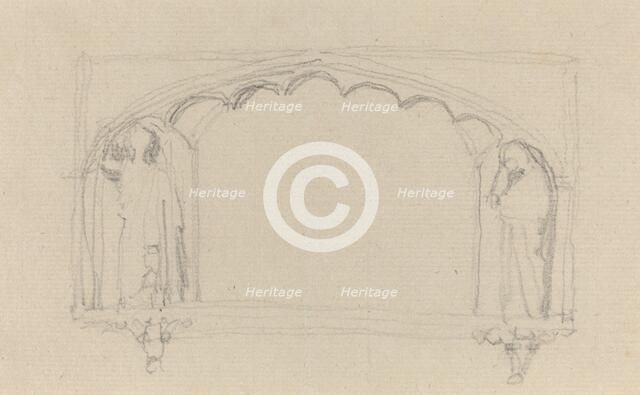 Sketch for a Gothic Monument (the Simcoe Monument?), c. 1814?. Creator: John Flaxman.