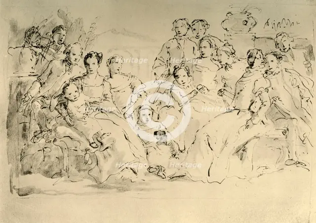 'Sketch for a Group Portrait', mid 18th century, (1928). Artist: Giovanni Battista Tiepolo.