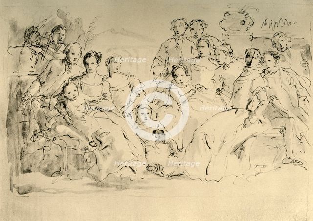 'Sketch for a Group Portrait', mid 18th century, (1928). Artist: Giovanni Battista Tiepolo.