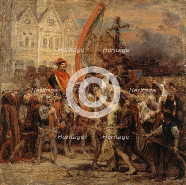 Sketch for a painting: Etienne Marcel and the Great Ordinance of 1357, c1883. Creator: Diogene Ulyssee Napoleon Maillart.