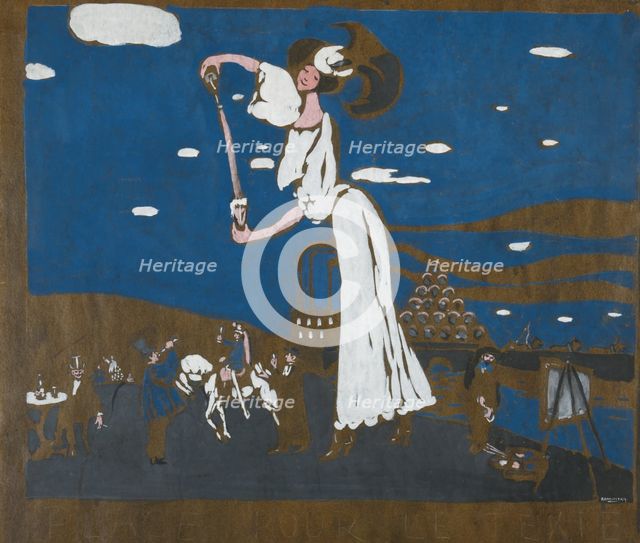 Sketch for a poster for a french brewery, 1906-1907. Artist: Kandinsky, Wassily Vasilyevich (1866-1944)