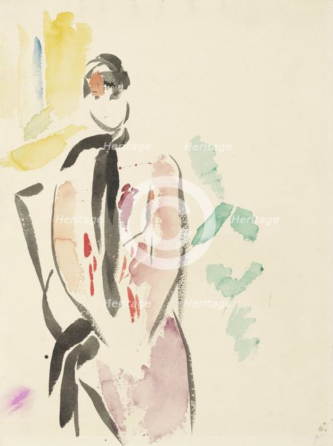Sketch for a portrait of Mrs. De Carnière-Wouters, the artist's wife, 1892-1916. Creator: Rik Wouters.