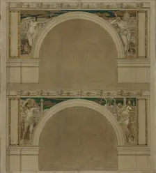 Sketch for a reception room at the Hotel de Ville in Paris: Arts. Science. Trade. Industry, 1892. Creator: Eugene Martial Simas