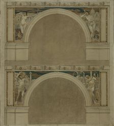 Sketch for a reception room at the Hotel de Ville in Paris: Arts. Science. Trade. Industry, 1892. Creator: Eugene Martial Simas