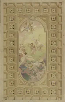 Sketch for a reception room in the Hôtel de Ville, Paris : Gaiety. Farandole, 1892. Creator: Eugene Martial Simas