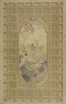 Sketch for a reception room in the Hôtel de Ville, Paris : Gaiety. Farandole, 1892. Creator: Eugene Martial Simas