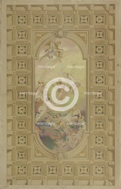 Sketch for a reception room in the Hôtel de Ville, Paris : Gaiety. Farandole, 1892.  Creator: Eugene Martial Simas.