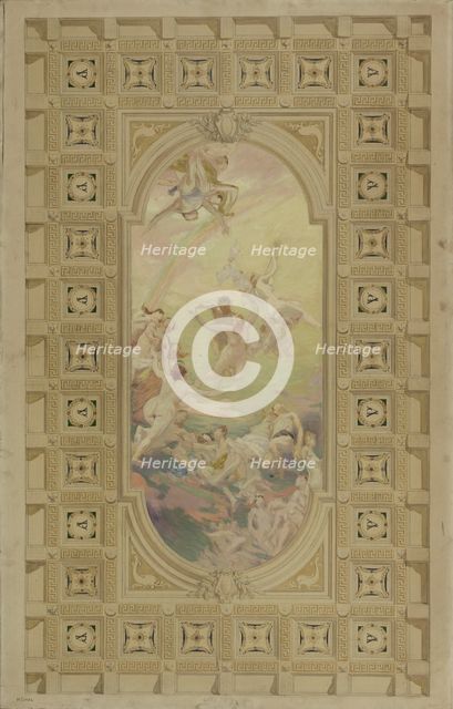 Sketch for a reception room in the Hôtel de Ville, Paris : Gaiety. Farandole, 1892.  Creator: Eugene Martial Simas.
