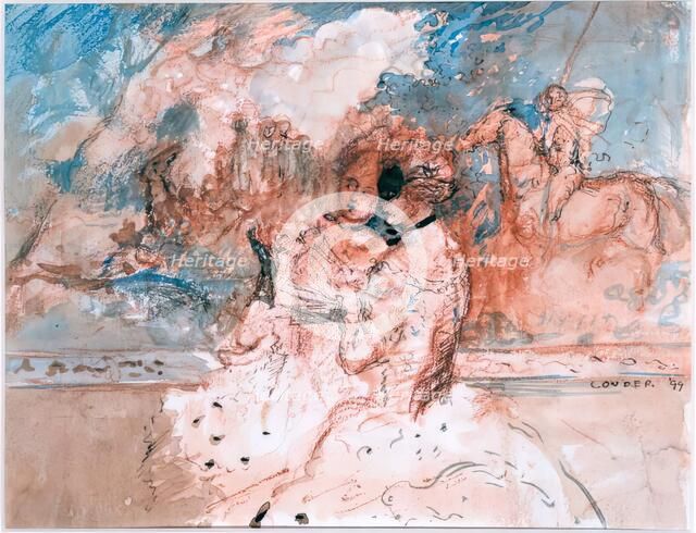 Sketch For A Silk Design, 1899. Creator: Charles Conder.