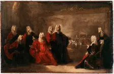 Sketch for aldermen celebrating the arrival of the infant, 1722. Creator: Nicolas de Largilliere