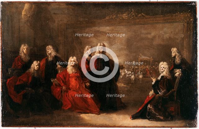 Sketch for aldermen celebrating the arrival of the infant, 1722. Creator: Nicolas de Largilliere.