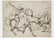 Sketch for Alexander Killing the Lion, c1842. Creator: Benjamin Robert Haydon