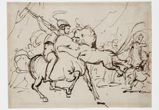 Sketch for Alexander Killing the Lion, c1842. Creator: Benjamin Robert Haydon