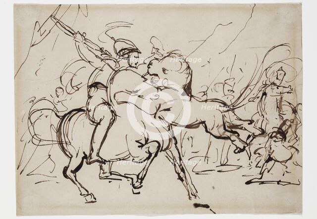 Sketch for Alexander Killing the Lion, c1842. Creator: Benjamin Robert Haydon.