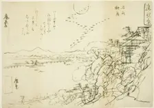 Sketch for Autumn Moon at Ishiyama Temple (Ishiyama no shugetsu), from the series..., c. 1859. Creator: Utagawa Hiroshige II