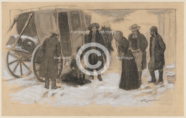 Sketch for "Christmas on the River". Creator: William Leroy Jacobs (American, 1869-1917).