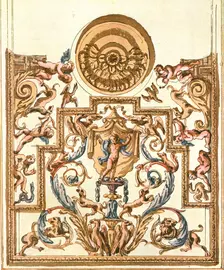 Sketch for decorative painting, France, (1928). Creator: Unknown