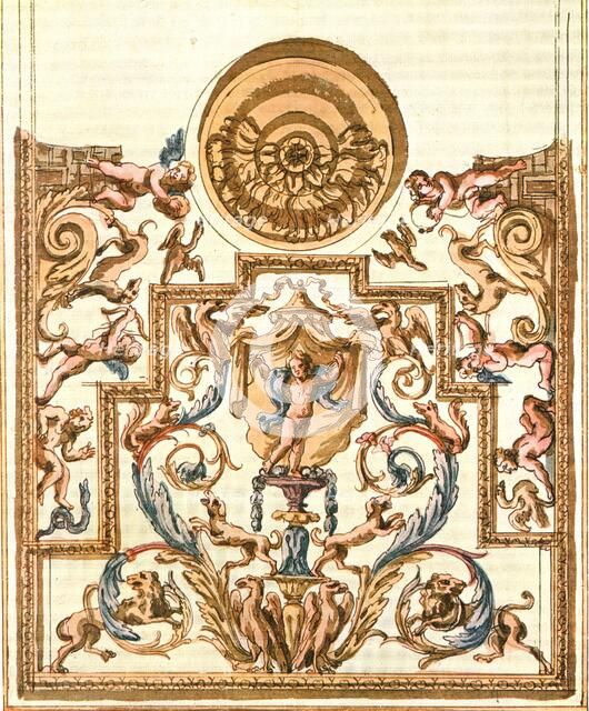 Sketch for decorative painting, France, (1928). Creator: Unknown.