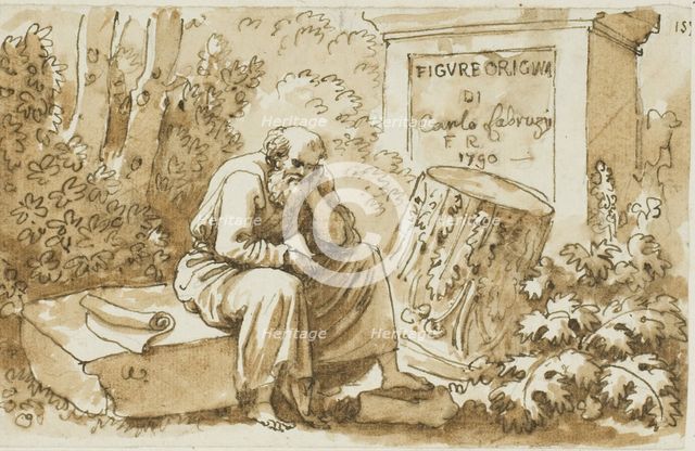Sketch for Frontispiece to Figure Originali, c.1790. Creator: Carlo Labruzzi.