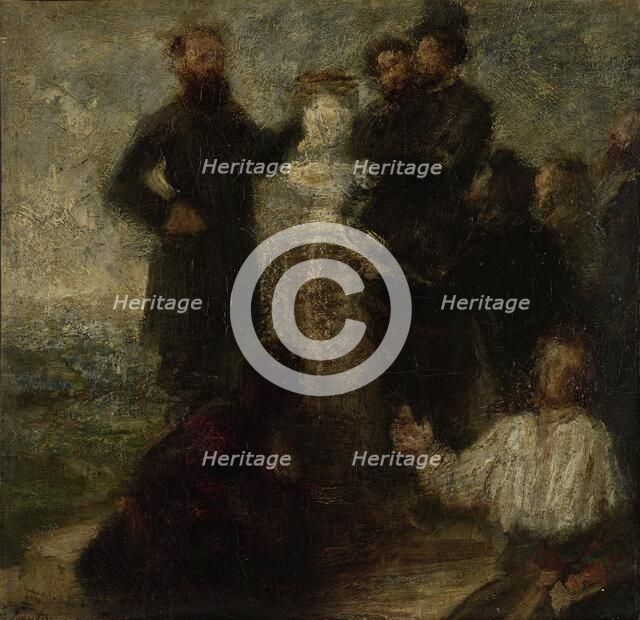 Sketch for Homage to Delacroix, 1863-1864.  Creator: Henri Fantin-Latour.