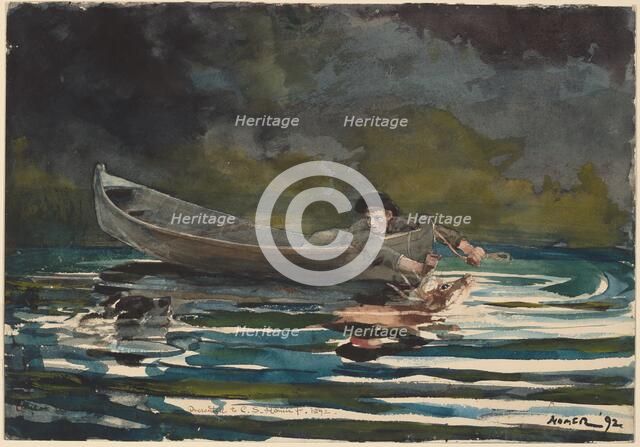 Sketch for "Hound and Hunter", 1891/1892. Creator: Winslow Homer.