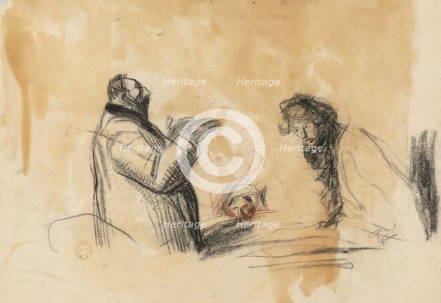 Sketch for In the Hospital (verso), fourth quarter 1800s or first third 1900s. Creator: Jean Louis Forain (French, 1852-1931).