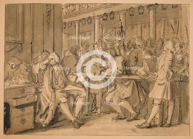 Sketch for 'Industry and Idleness' - Plate X, 1747. Artist: William Hogarth.
