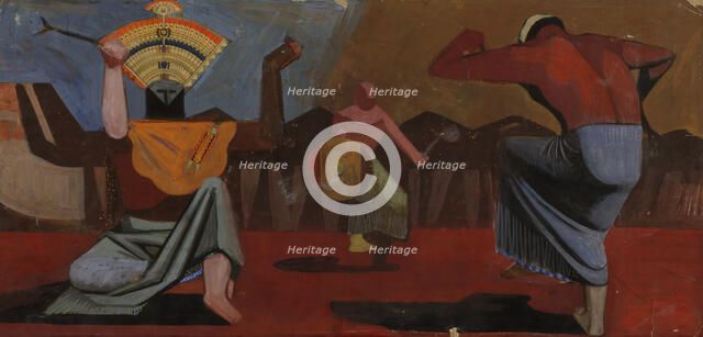 Sketch for Indian Dancers, ca. 1933-1943. Creator: Unknown.