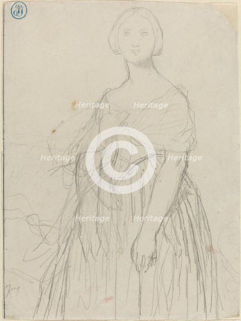 Sketch for Madame Moitessier. Creator: Jean-Auguste-Dominique Ingres.
