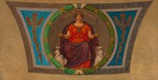 Sketch for Mosaic, Wisconsin State Capital, "Justice", ca. 1912. Creator: Kenyon Cox