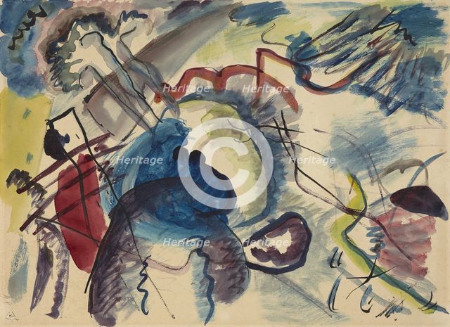 Sketch for Painting with White Border (Entwurf zum Bild mit weissem Rand), 1913. Artist: Kandinsky, Wassily Vasilyevich (1866-1944)