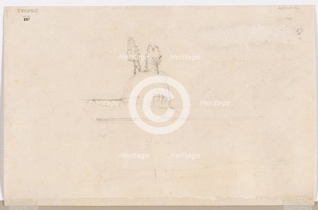 Sketch for Pavilion Near a Mosque, 1800s. Creator: Félix Ziem (French, 1821-1911).
