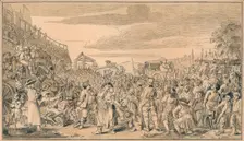 Sketch for plate XI of Industry and Idleness 1747. Artist: William Hogarth
