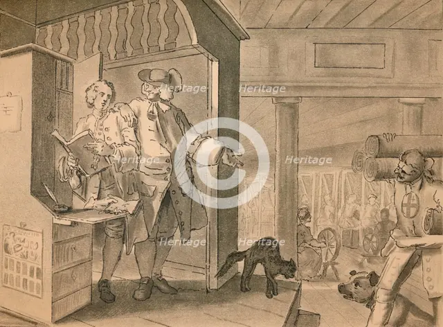 Sketch for Plate IV from 'Industry and Idleness', 1747. Artist: William Hogarth.