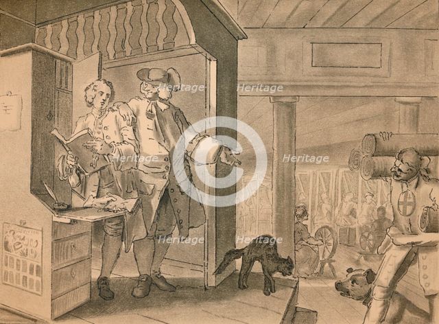Sketch for Plate IV from 'Industry and Idleness', 1747. Artist: William Hogarth.