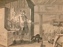 Sketch for Plate IV from Industry and Idleness 1747. Artist: William Hogarth