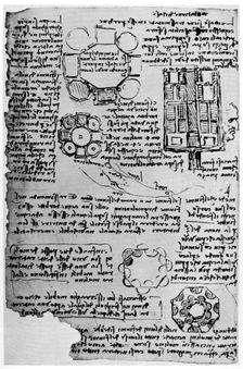 Sketch for Romorantin Castle, 1517-1518 (1954).Artist: Leonardo da Vinci