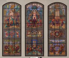 Sketch for S.O.K.'s stained glass, 1930. Creator: Juho Rissanen