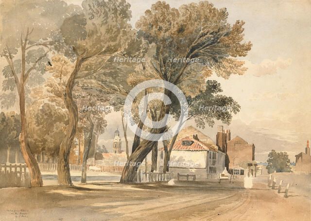 Sketch from Nature on the Thames (Chelsea), about 1811. Creator: John Varley I.