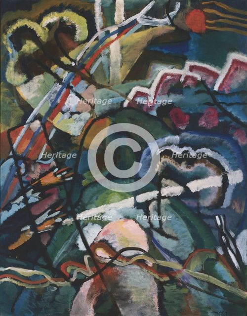 Sketch I for Painting with White Border (Entwurf I zum Bild mit weissem Rand), 1913. Artist: Kandinsky, Wassily Vasilyevich (1866-1944)