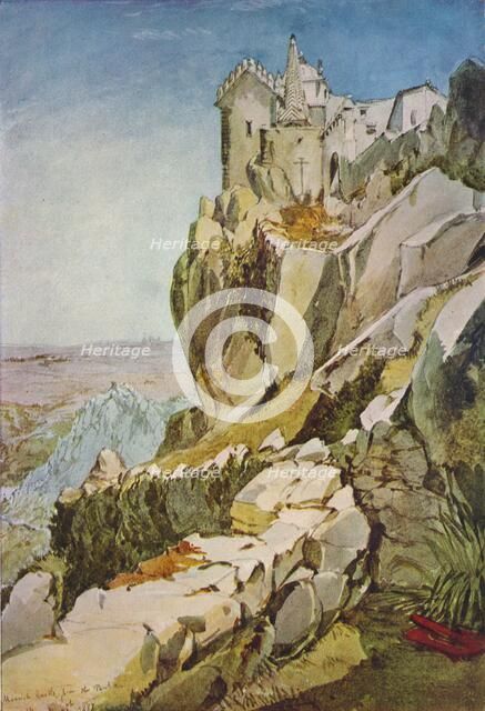 'Sketch in Portugal; Moorish Castle from the Penha; Moorish Castle, Mafra', 1837. Artist: James Holland.