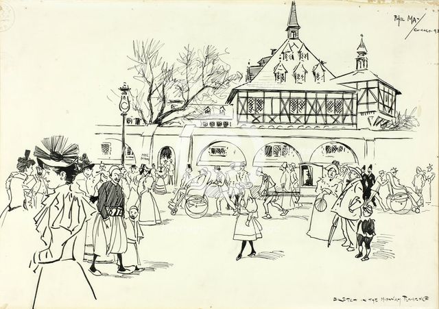 Sketch in the Midway Plaisance, 1893. Creator: Philip William May.