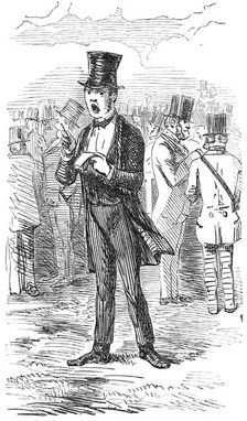 Sketch in the Ring - "I'll Bet Against Clincher", 1850. Creator: John Leech