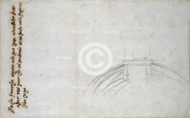 Sketch showing the Join of the Lantern and Cupola, and other Studies for St Peter's, c1490-1560. Artist: Michelangelo Buonarroti.
