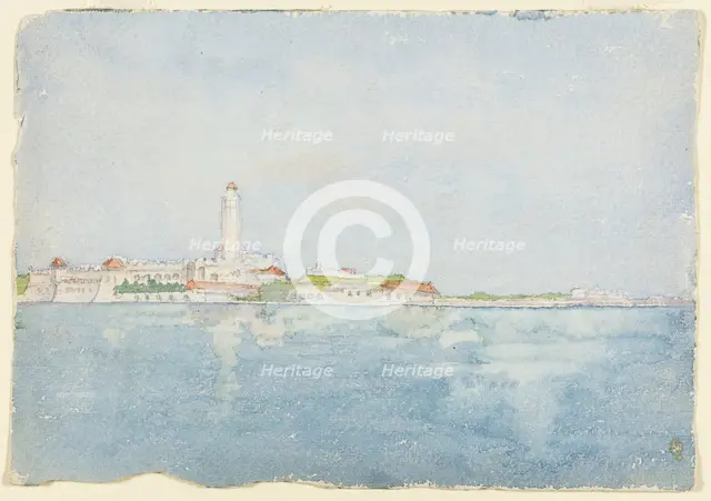 Sketch Taken at Algiers, North Africa, Travel Sketch, 1896. Creator: Daniel Burnham.