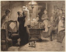 Sketch to illustration "The Stationary Baby", 1912. Creator: William Leroy Jacobs (American, 1869-1917)