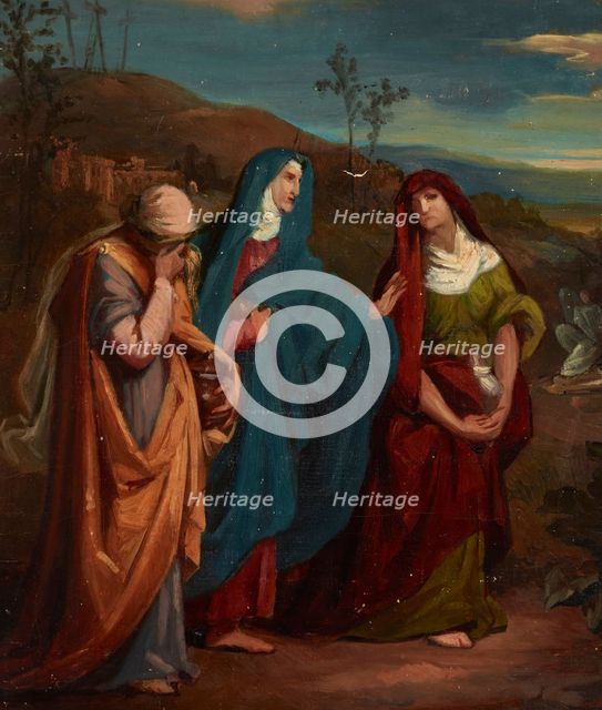 Sketch to the Painting "Three Marys Walking to Christ's Tomb", before 1864. Creator: Jozef Simmler.